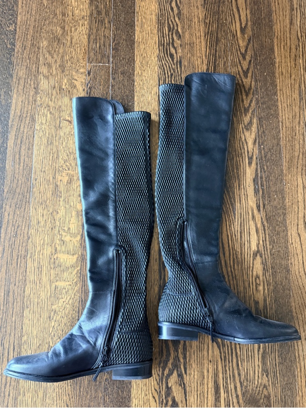 Stuart Weitzman 5050 Over the Knee Black Leather Boots $695 Riding Boots 6